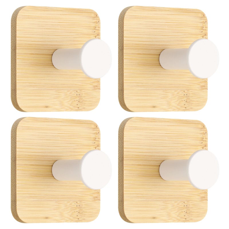 4 samoprzylepne haczyki ścienne, haczyki na ubrania, bez gwoździ, udźwig do 3 kg, do wieszania ciężkich przedmiotów - białe