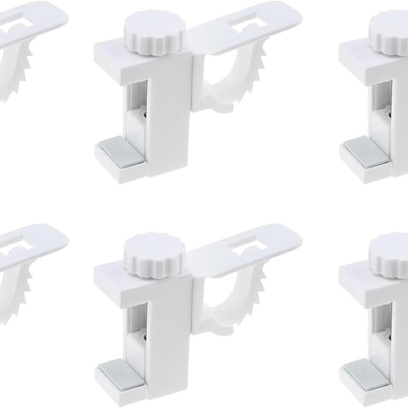 6 sztuk wsporników karnisza bez wiercenia, regulowany plastikowy drążek poprzeczny, uchwyt do przechowywania ręczników i haczyk do organizera