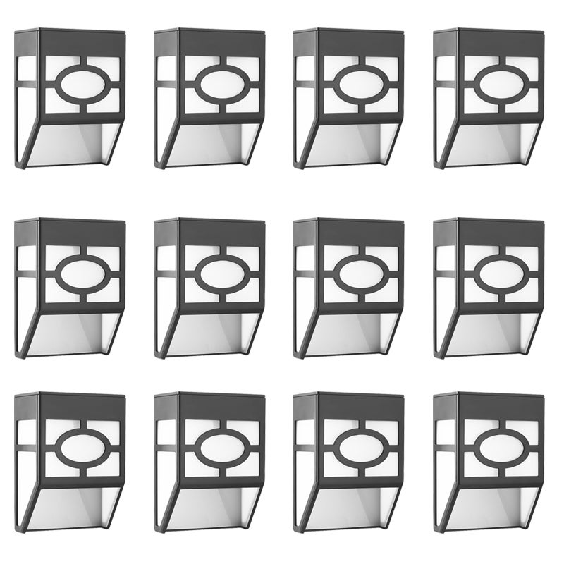 Zewnętrzna lampa ścienna z panelem słonecznym, 12 sztuk, solarna lampa ścienna z białym światłem 2LED (polikrystaliczna)