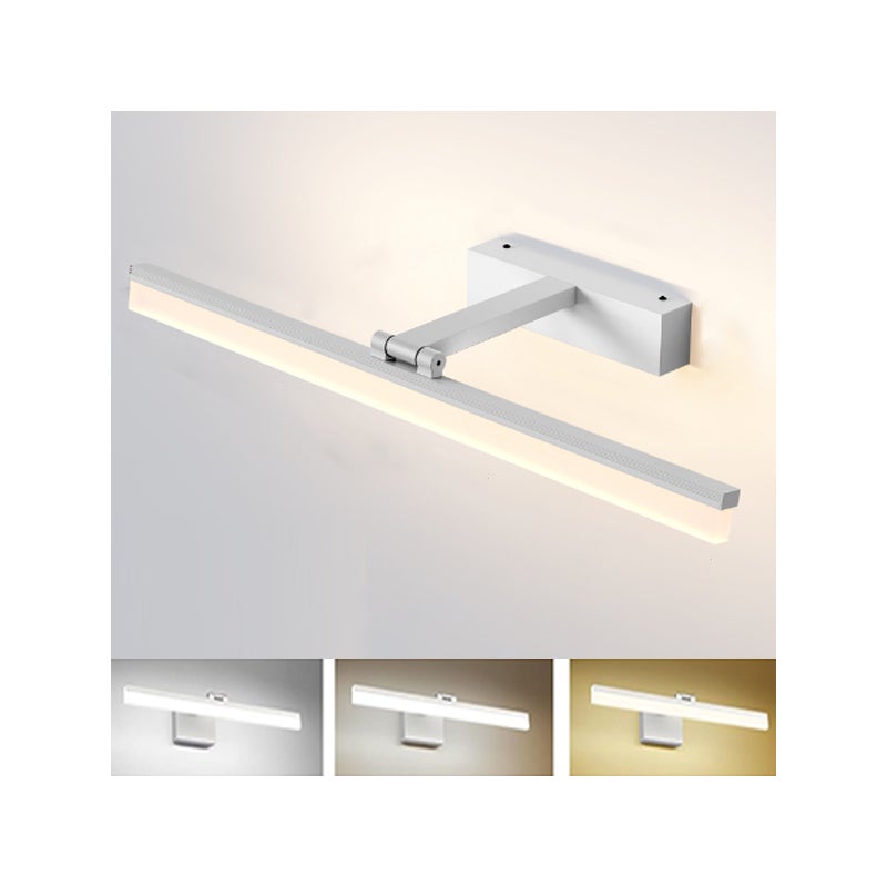 Kinkiet 60cm 12W, oświetlenie dekoracyjne do łazienki, oświetlenie szerokokątne 180 °, lampka nocna 3 kolory, listwa świetlna, wodoodporny