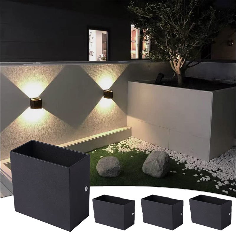 szt Kwadratowa lampa ścienna LED do wnętrz nowoczesna lampa LED ze ściemniaczem ciepłe światło czarna obudowa CM wyłącznik nie jest dołączony