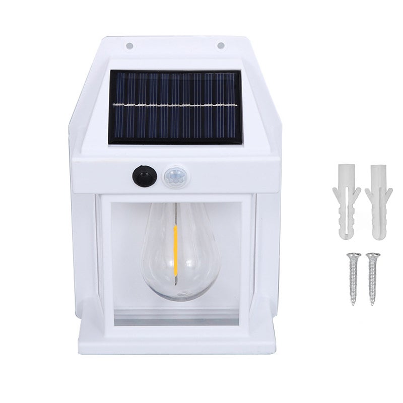 Zewnętrzny solarny kinkiet, lampa na werandę, solarny kinkiet z 3 trybami i czujnikiem ruchu, 1 sztuka