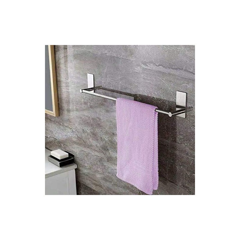 Samoprzylepny uchwyt na ręczniki do łazienki lub kuchni ze stali nierdzewnej, szczotkowana stal nierdzewna, 40 cm