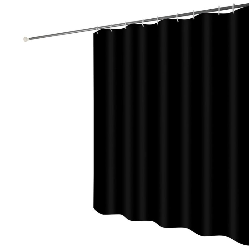 Czarna zasłona prysznicowa 180x200 cm poliestrowa zasłona prysznicowa odporna na pleśń wodoodporna zasłona do łazienki 12 pierścieni do zasłon