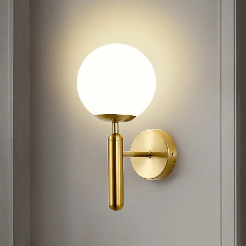 Kinkiet Wewnętrzny Nowoczesna Lampa Ścienna o Minimalistycznym Designie Szklany Klosz Oprawy Wewnętrzne do Sypialni Salonu Korytarza Kawiarni Schodów