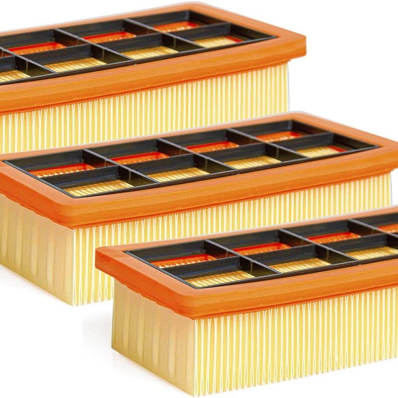 3 sztuki Filtr plisowany płaski akcesorium do odkurzaczy Kärcher AD 3200, AD 3 Premium i AD 4 Premium, 6.415-953.0