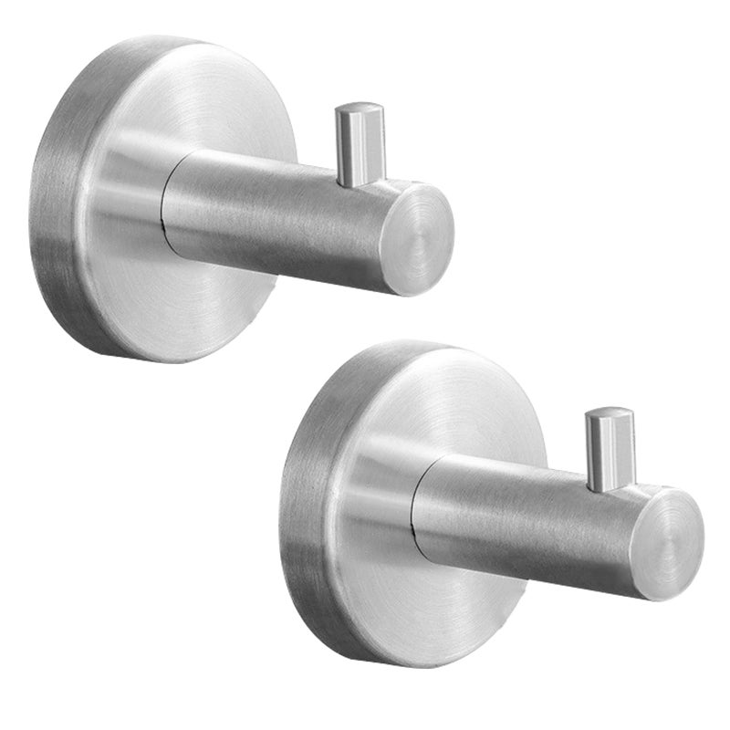 Haczyki na ręczniki, haczyki na płaszcze do łazienki, haczyki na ubrania, haczyki ze stali nierdzewnej, haczyki ścienne, srebrne 2 sztuki