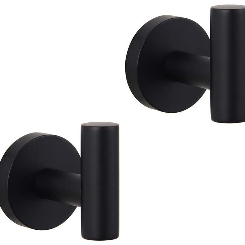 Matowy czarny wieszak na ręczniki do łazienki SUS ze stali nierdzewnej pojedynczy haczyk na ręcznik szlafrok do łazienki montowany na ścianie sztuki