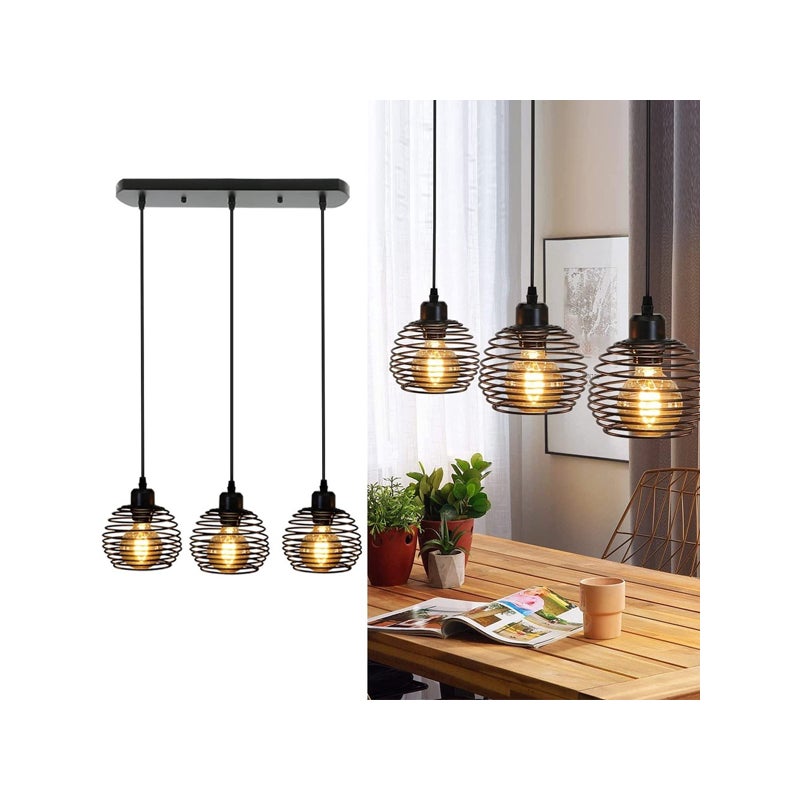 Żyrandol kuchenny retro industrialny E27, plafon, regulowany przewód wiszący 1,5 m, odpowiedni do salonu, żarówka nie jest dołączona