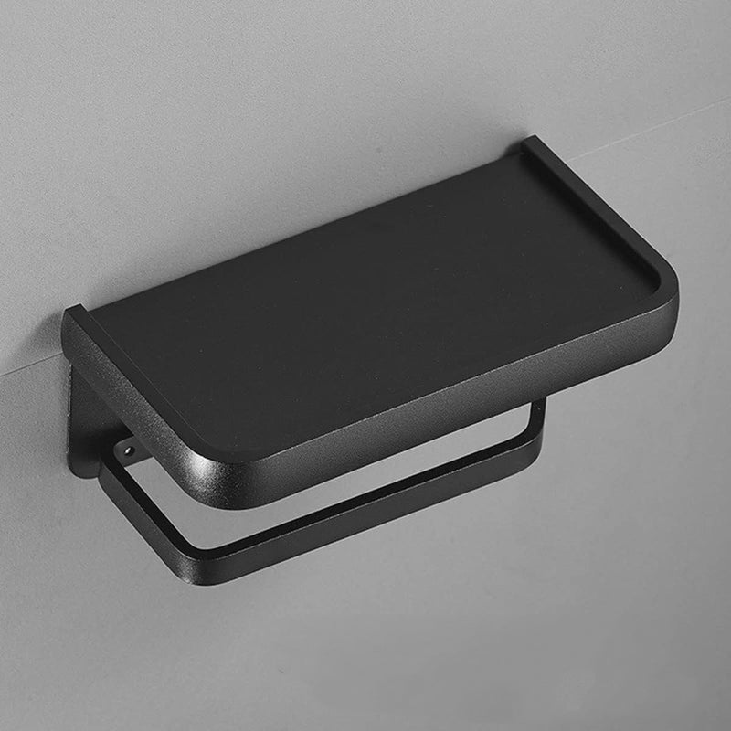 Uchwyt na papier toaletowy do łazienki, montaż ścienny bez dziurek, uchwyt ścienny na ręczniki papierowe do domu (dwuwarstwowy, czarny)