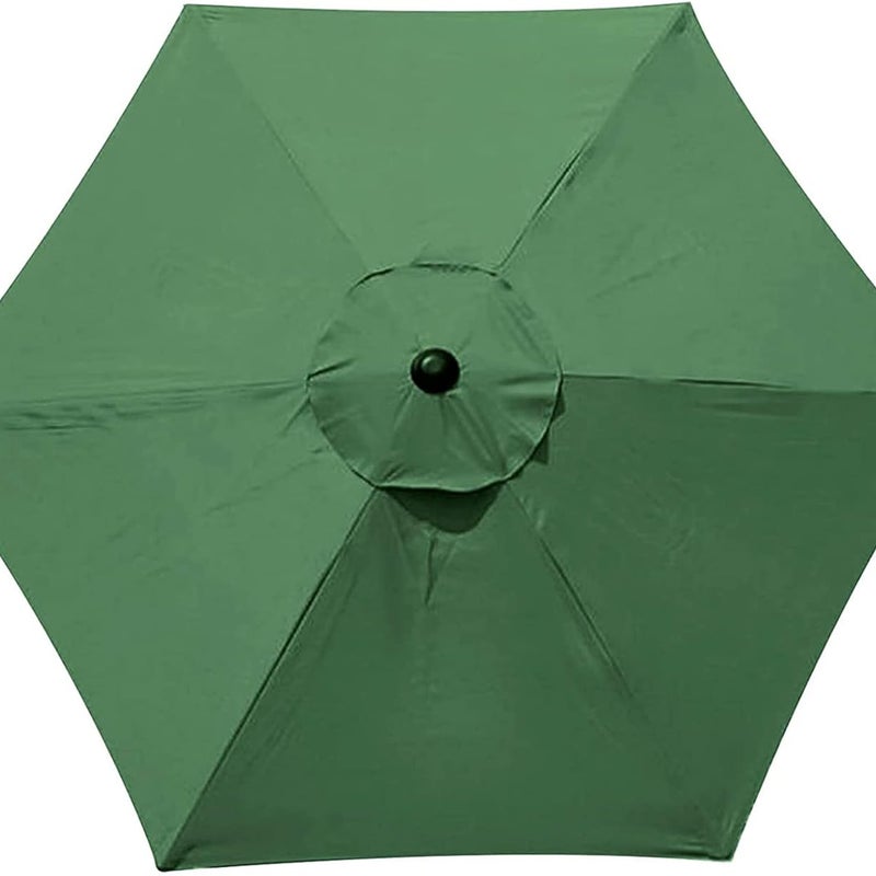 Pokrowiec zamienny do parasola ogrodowego, 6 żeber, 2 m, wodoodporny, odporny na promieniowanie UV, tkanina zamienna, ciemnozielony