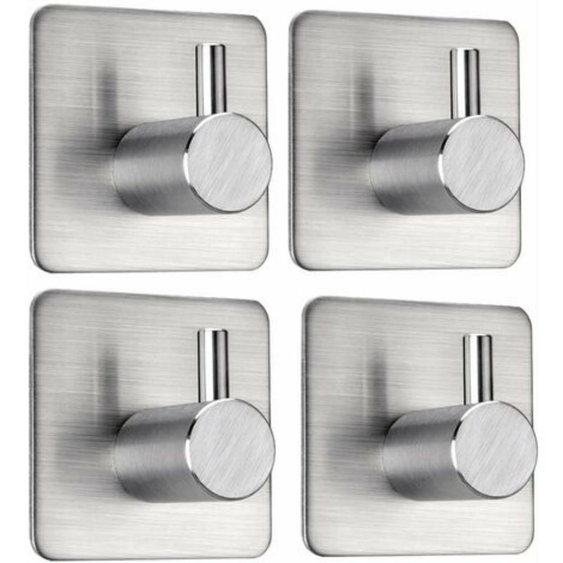 Wieszak na ręczniki, haczyki ścienne na płaszcze, 4 haczyki na szlafroki ze stali nierdzewnej o udźwigu do 8 kg, do łazienki i kuchni