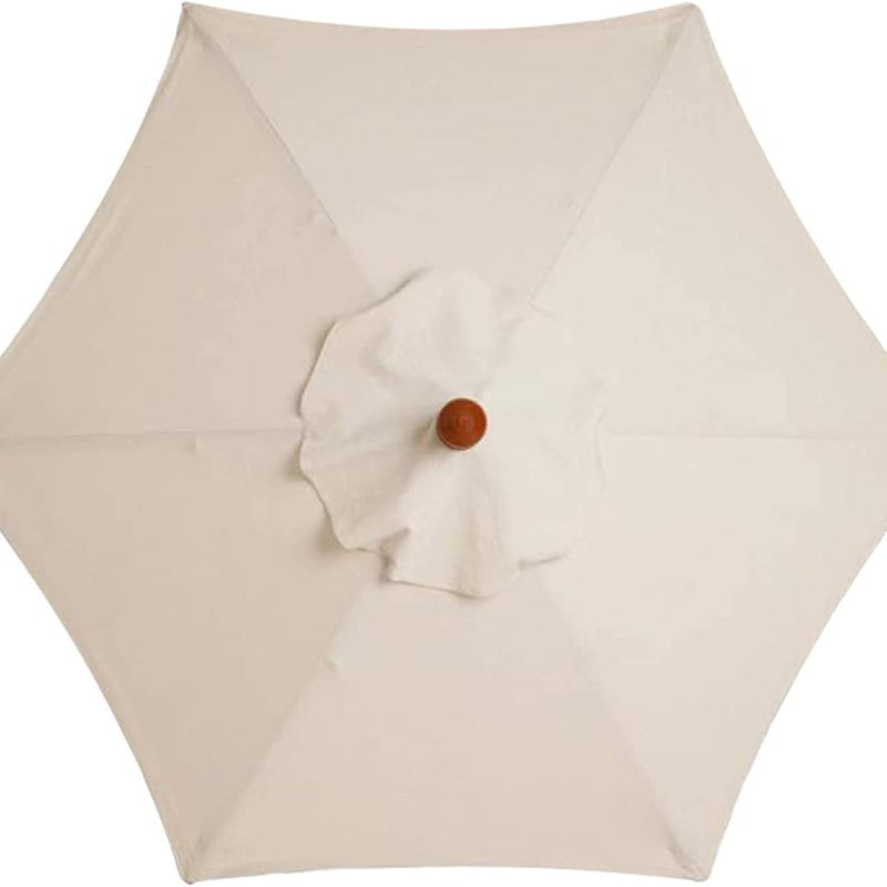 Pokrowiec na parasol, 6 żeber, 2,7 m, wodoodporny, odporny na promieniowanie UV, tkanina zamienna, kremowo biały