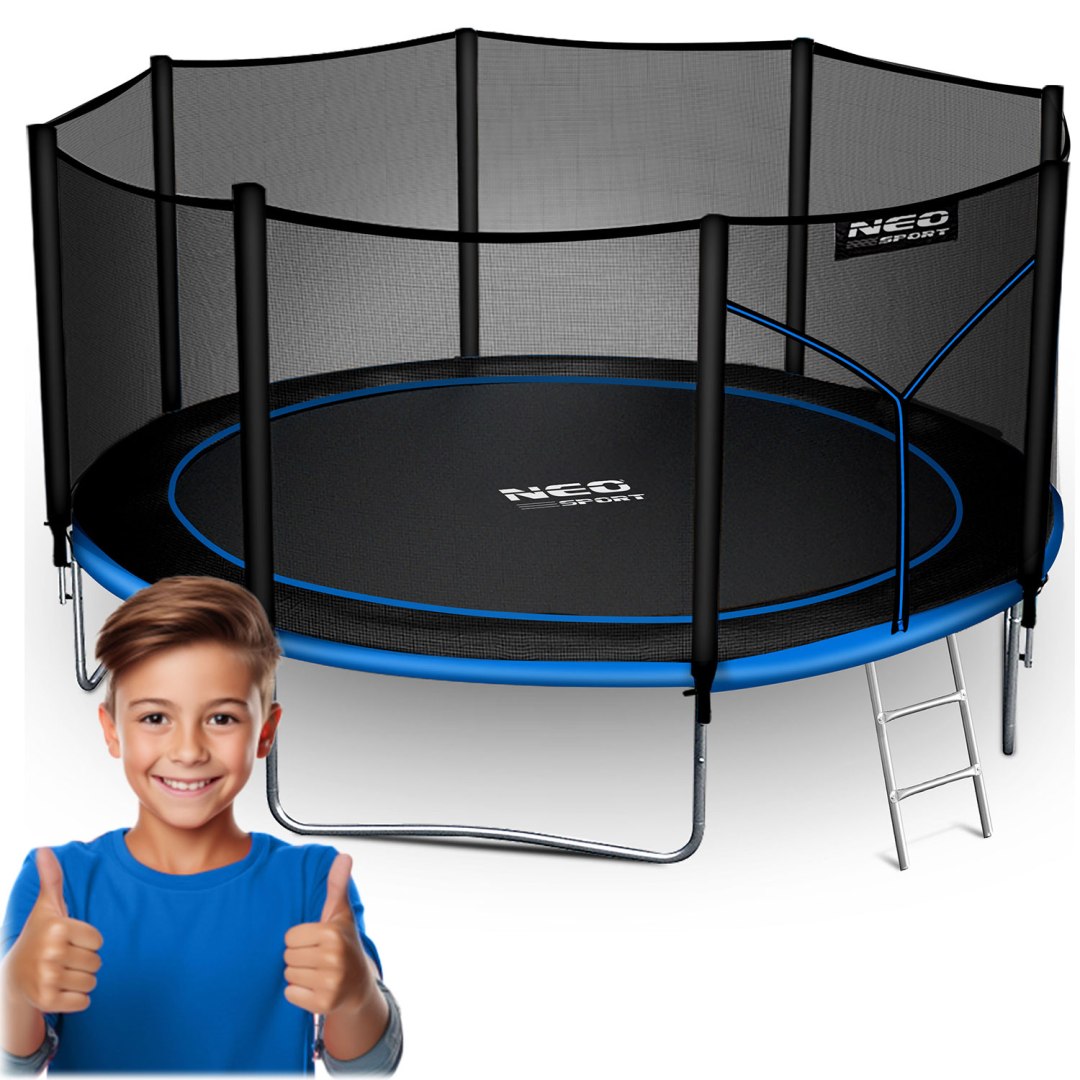 Neo-Sport Trampolina ogrodowa 13ft/404cm z siatką zewnętrzną i drabinką
