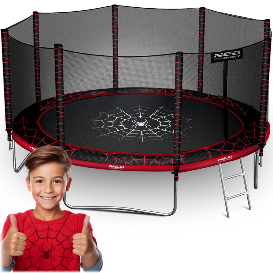 Neo-Sport Trampolina ogrodowa 14ft/435cm z siatką zewnętrzną i drabinką
