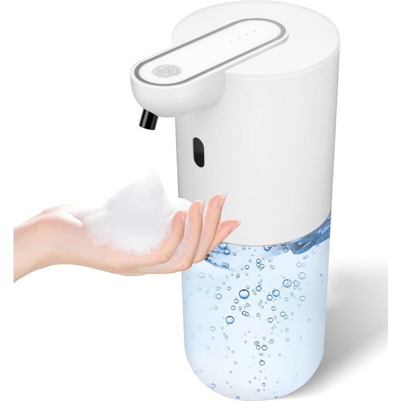 Montowany na ścianie automatyczny dozownik do mydła w pianie, 500 mAh, 400 ml, bez wiercenia, z ładowaniem USB, wodoodporny IPX5