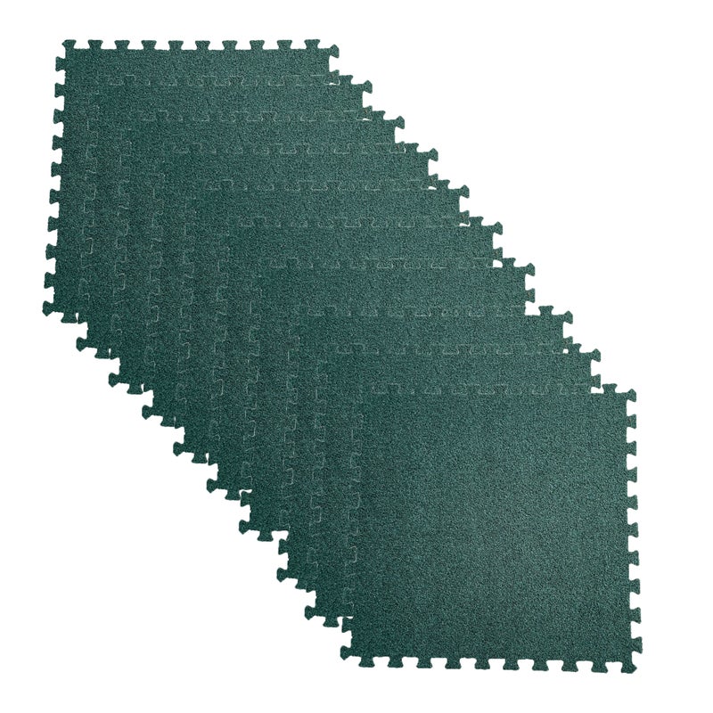 Duży dywan z aksamitu mrówkowego, dywan do salonu i sypialni, 30x30x1.0cm, ciemnozielony, 10 sztuk