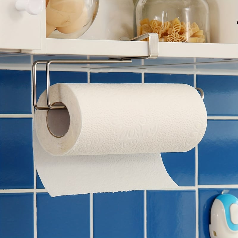 Uchwyt na ręcznik papierowy bez wiercenia, dozownik ręczników papierowych ze stali nierdzewnej, trwały uchwyt na ręczniki łazienkowe, 26,7 cm