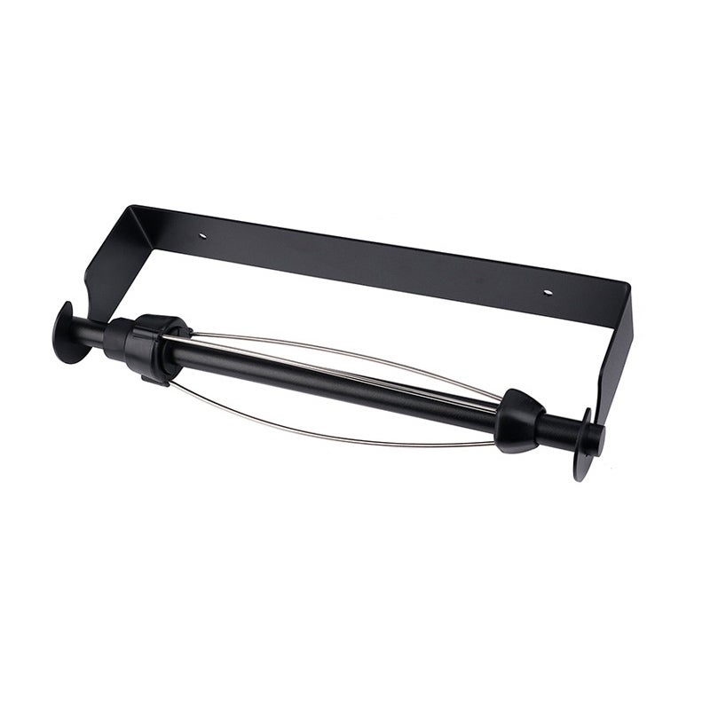 Uchwyt na ręczniki papierowe kuchenne, uchwyt na folię plastikową kuchenną, uchwyt na ręczniki papierowe z amortyzacją, czarny