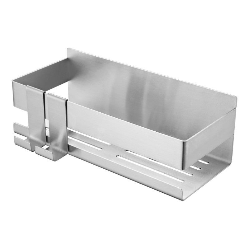 Półka Łazienkowa Narożna ze Szczotkowanej Stali Nierdzewnej, Bez Wiercenia, Półka do Łazienki, Z 2 Haczykami, 2 Naklejki Samoprzylepne