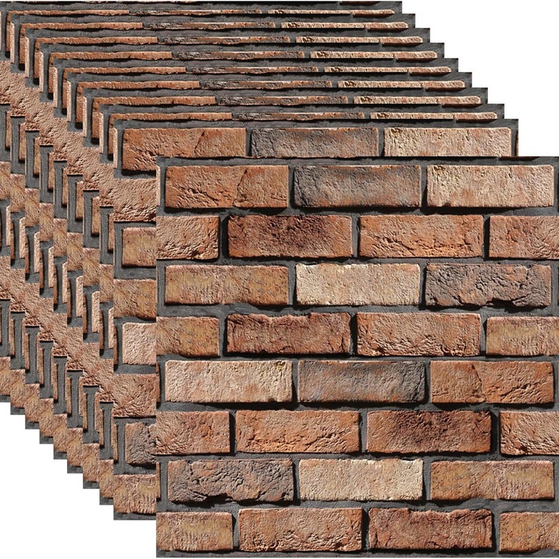 Naklejka ścienna 3D na meble i schody - Imitacja cegły - Samoprzylepna na gładkie powierzchnie - Łatwa zmiana wyglądu mebli i podstopnic - 30x30cm