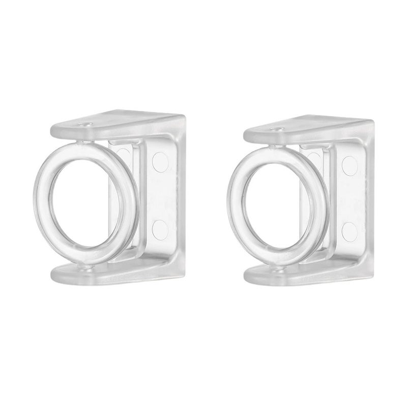 2 podstawy do teleskopowych tyczek obrotowych 360° z mocnymi haczykami samoprzylepnymi i wspornikami bez wiercenia (kolor przezroczysty)