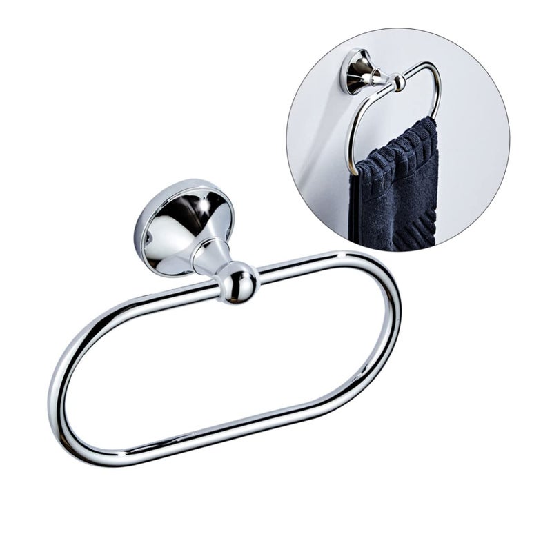 Europejski, owalny wieszak na ręczniki z antycznej miedzi, retro, perforowany wieszak na ręczniki do łazienki i toalety, srebrny