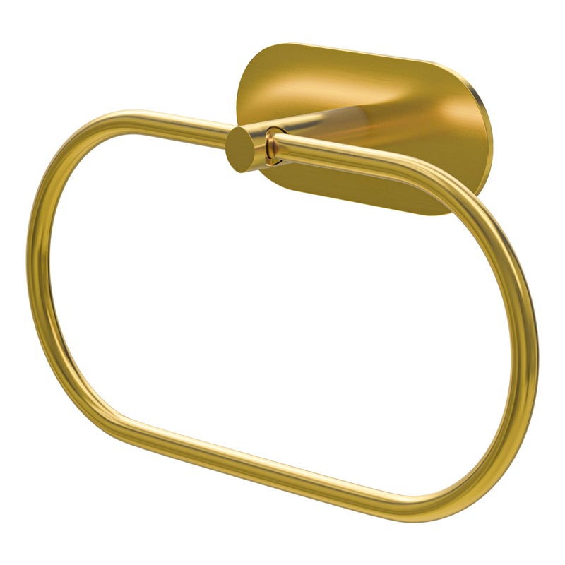 Samoprzylepny wieszak na ręczniki do łazienki, ścienny uchwyt na ręczniki bez wiercenia, 205 x 125 mm, stal nierdzewna, matowe złoto