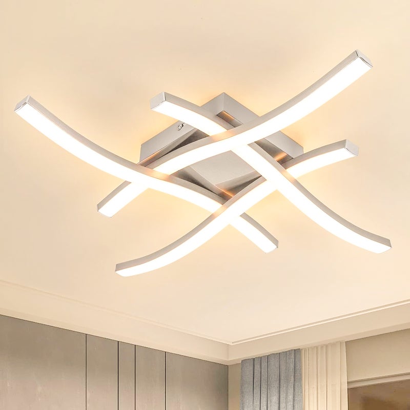 Plafon LED, designerski kinkiet w kształcie fali, energooszczędny żyrandol LED, nowoczesna lampa wisząca, ciepłe białe światło 3000K, 48 cm