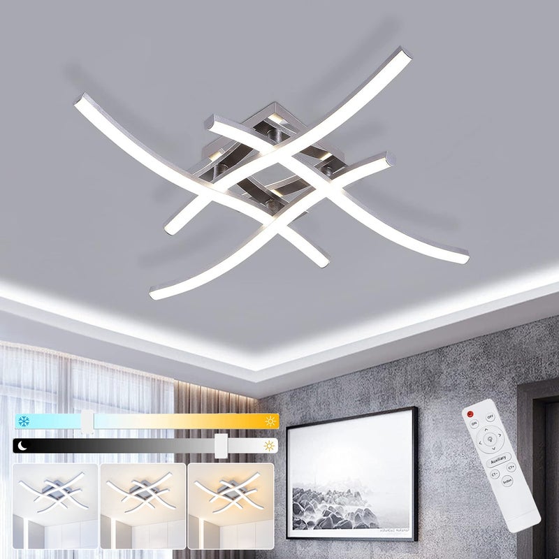 Ściemniana lampa sufitowa LED energooszczędny żyrandol LED designerski kinkiet ścienny z falistym wzorem lampa wisząca temperatury barwowe cm