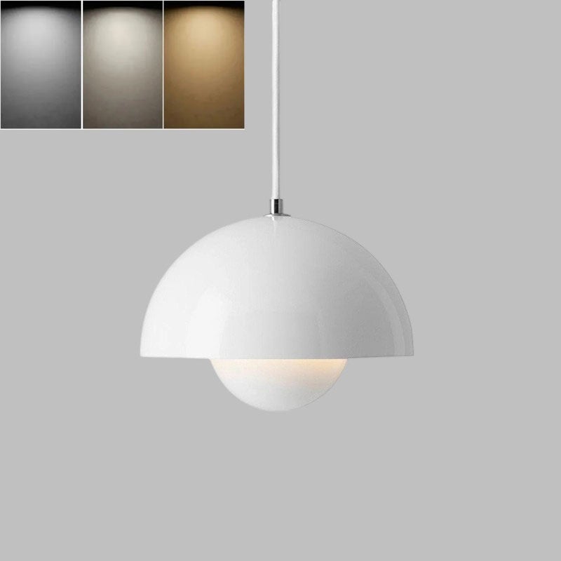 Żyrandol retro, nowoczesny żyrandol z żarówką, trzy temperatury barwowe 3000K-6500K, odpowiedni do sypialni, jadalni i salonu, biały