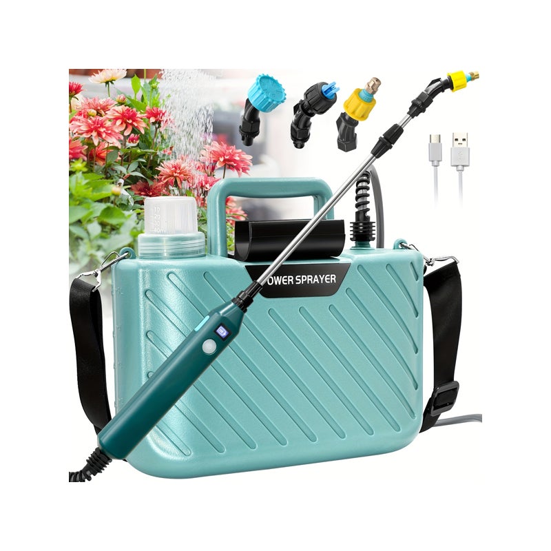 Opryskiwacz na ramię 8 l z akumulatorem - opryskiwacz ogrodowy z pompą elektryczną, do pielęgnacji chwastów, podwórza i krajobrazu