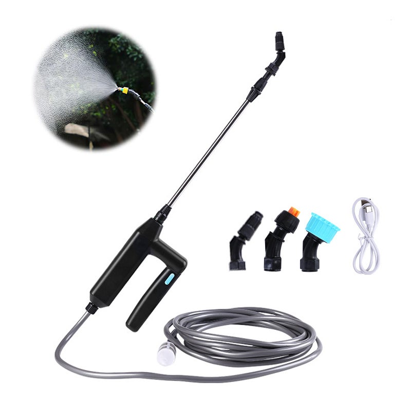 Zasilana bateryjnie, teleskopowa elektryczna rura spryskująca z 5-metrowym wężem i 3 dyszami, akumulatorowa