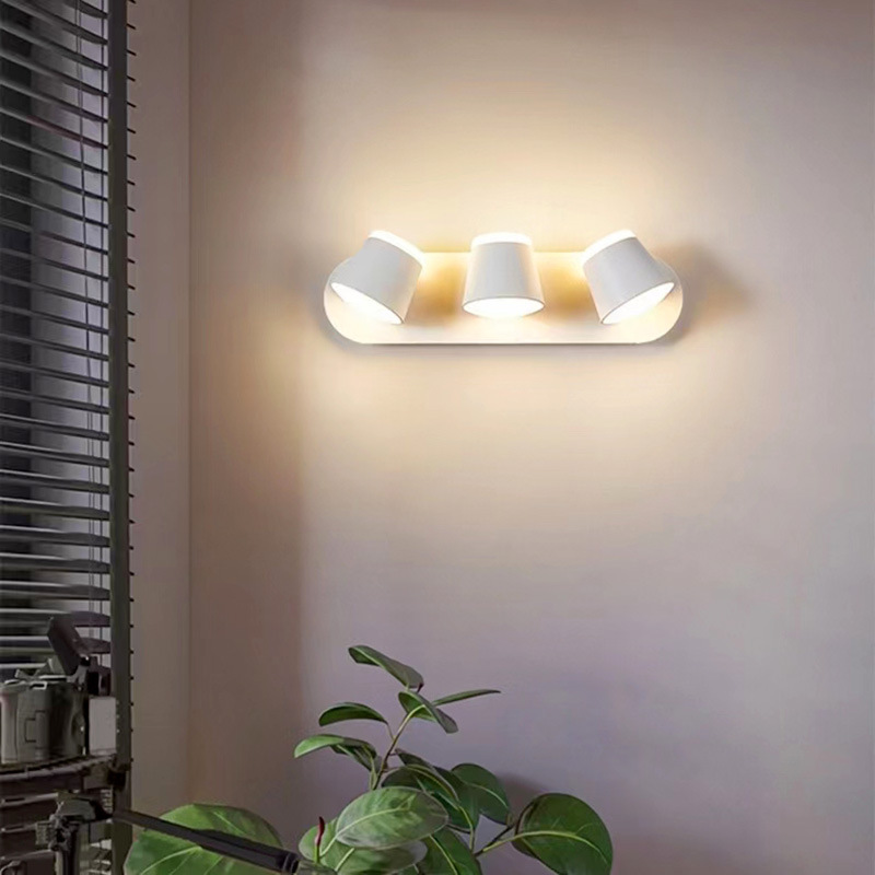 Zewnętrzna lampa ścienna LED o mocy 24 W wykonana z aluminium, 23 obrotowe punkty świetlne 360 °, ciepłe białe światło 3 000 K.