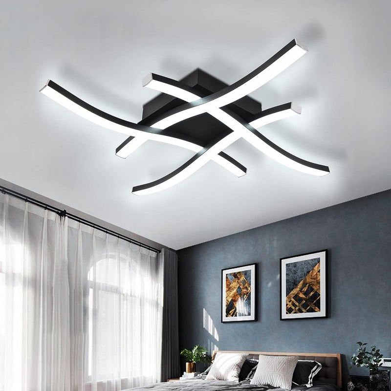 Plafon LED, Żyrandol w kształcie fali, Designerski plafon LED, Energooszczędny kinkiet LED, Zimne białe światło 6000 K, 48 cm