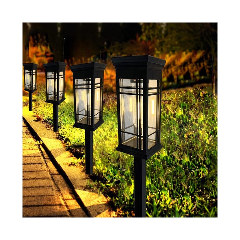 Zestaw kwadratowych lamp solarnych zewnętrznych oświetlenie ogrodowe dekoracyjne oświetlenie uliczne tworzące atmosferę ciepłe światło x x cm