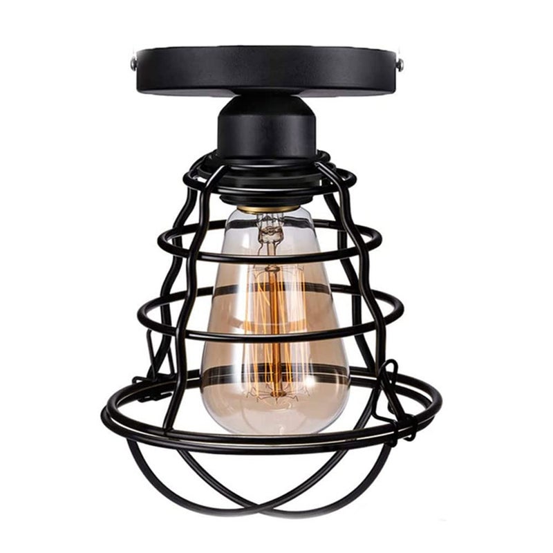 Plafon w stylu retro, wiejski, żyrandol korytarzowy z kutego żelaza, plafon klatkowy z żelaza, bez źródła światła, 220 V, E27