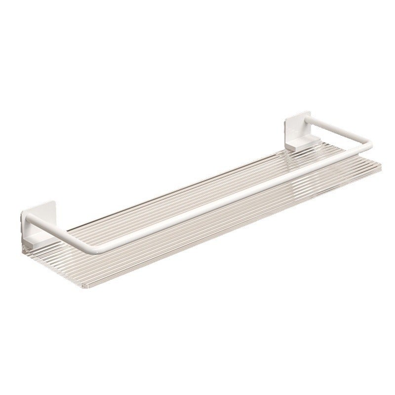 Półka łazienkowa - Biała mleczna - Odpowiednia do toalety, kuchni, Akryl + Aluminium Space - 30*10*4cm - Bez wiercenia