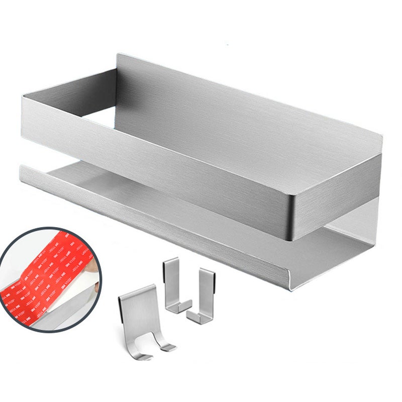 (Aluminium szczotkowane) Półka prysznicowa Koszyk pod prysznic Półka łazienkowa Bez wiercenia - Bardzo mocne trzymanie dzięki taśmie montażowej