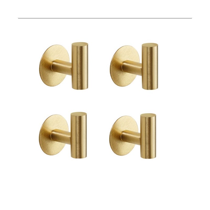 Zestaw samoprzylepnych haczyków ze szczotkowanej stali nierdzewnej kolorze złotym Wytrzymałe wodoodporne haczyki ścienne płaszcze szlafroki ręczniki