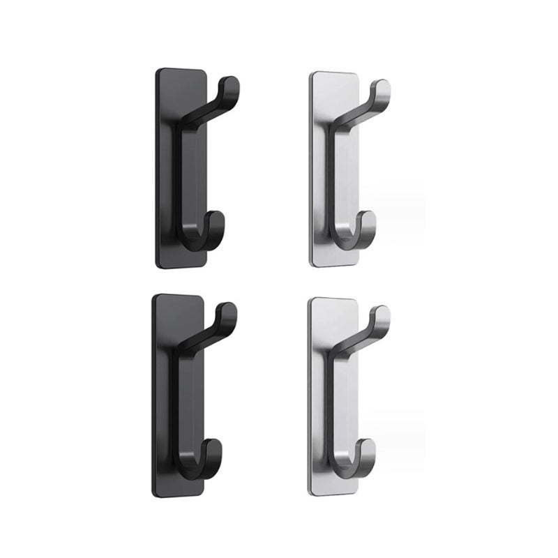 Czarny i szary sztuki Samoprzylepny haczyk ścienny Wieszak ręczniki łazienki Wieszak ściereczki kuchenne Samoprzylepny płaszcze Mocowanie ścienne bez