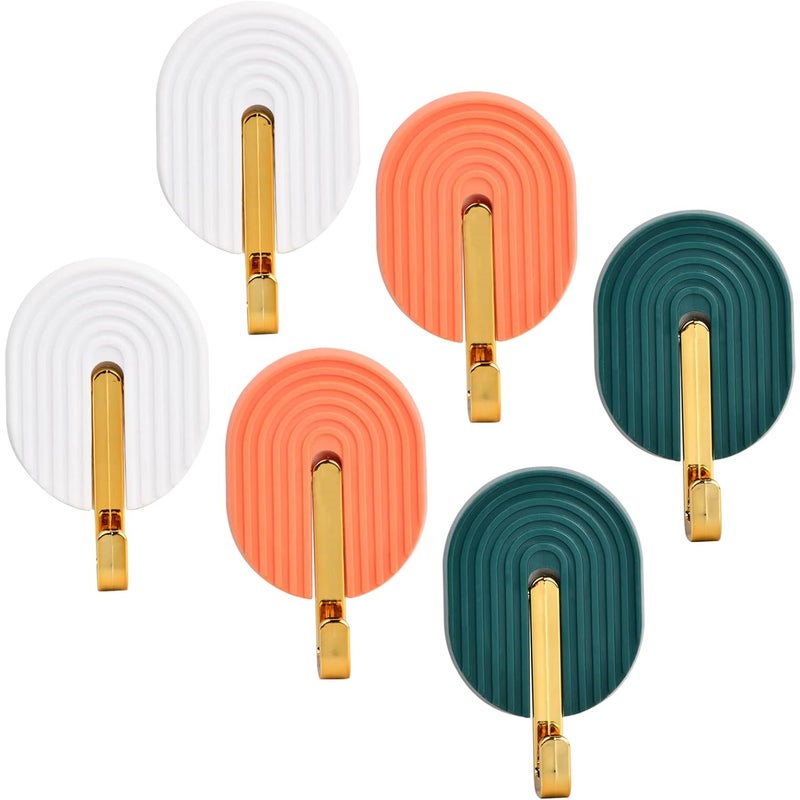 6 sztuk Samoprzylepnych Haczyków Ściennych, Haczyk na Ręczniki do Łazienki, Wieszak na Ścierki Kuchenne. Samoprzylepny Wieszak Ścienny na Ręczniki Im