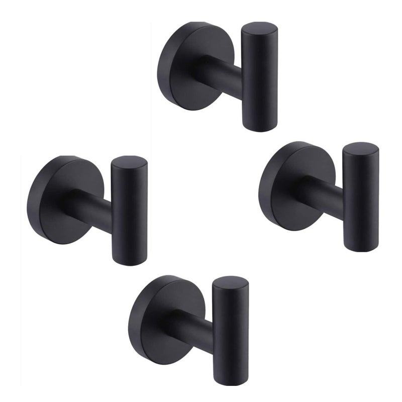 Haczyki Ścienne do Łazienki na Ręczniki, Wieszak na Płaszcze, Matowa Stal Nierdzewna SUS304, Uchwyt na Ręczniki, Przechowywanie, 4 sztuki