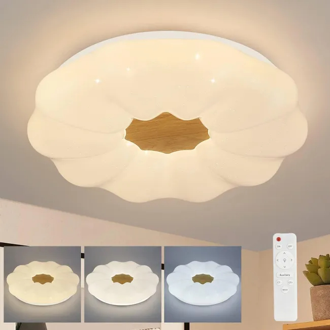 Lampa sufitowa w kształcie dyni do salonu i sypialni, bezprzewodowa lampa LED, nowoczesny, prosty styl, ściemnialna, sterowana pilotem.
