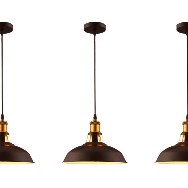 3-pak Lampa Wisząca w Stylu Industrialnym Retro Żyrandol Metalowy 27cm Lampa Sufitowa Vintage E27 Oświetlenie Sufitowe do Jadalni, Salonu