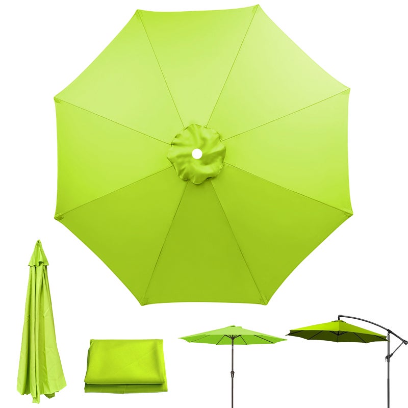 BAVEN Płótno zamienne do parasola tarasowego, ochrona UV, wodoodporne, płótno do parasola z 8 prętami, trawiasta zieleń (tylko płótno do parasola, 3 m)