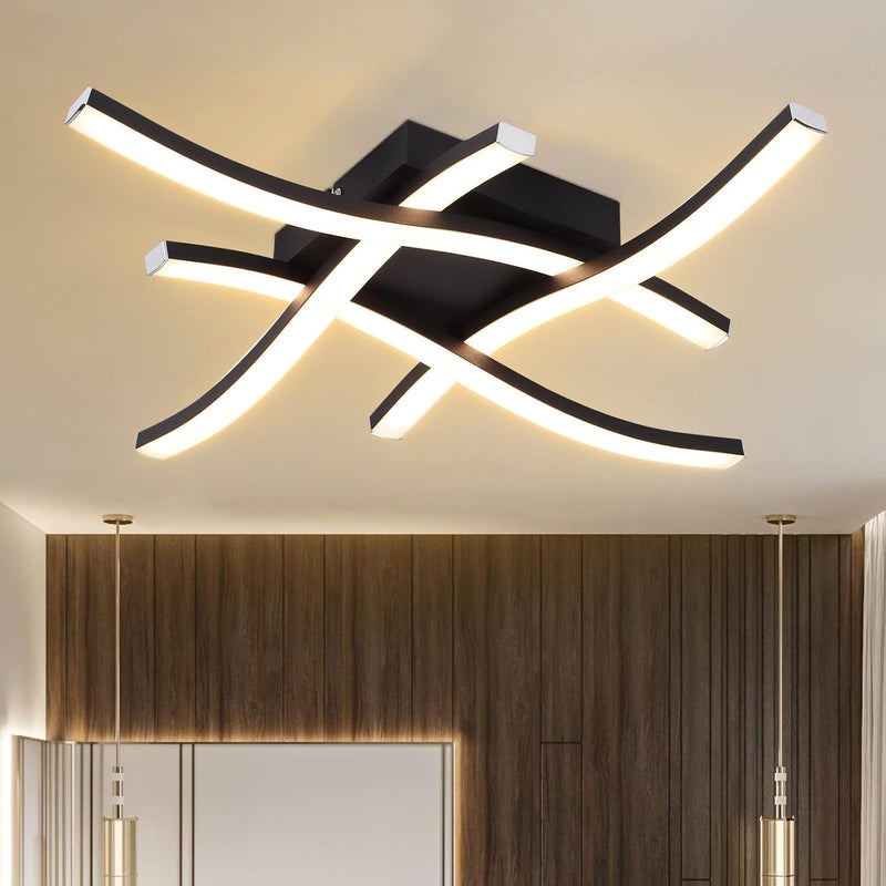 Plafon LED, designerski kinkiet w kształcie fali, energooszczędny żyrandol LED, nowoczesna lampa wisząca, ciepłe białe światło 3000K, 48 cm