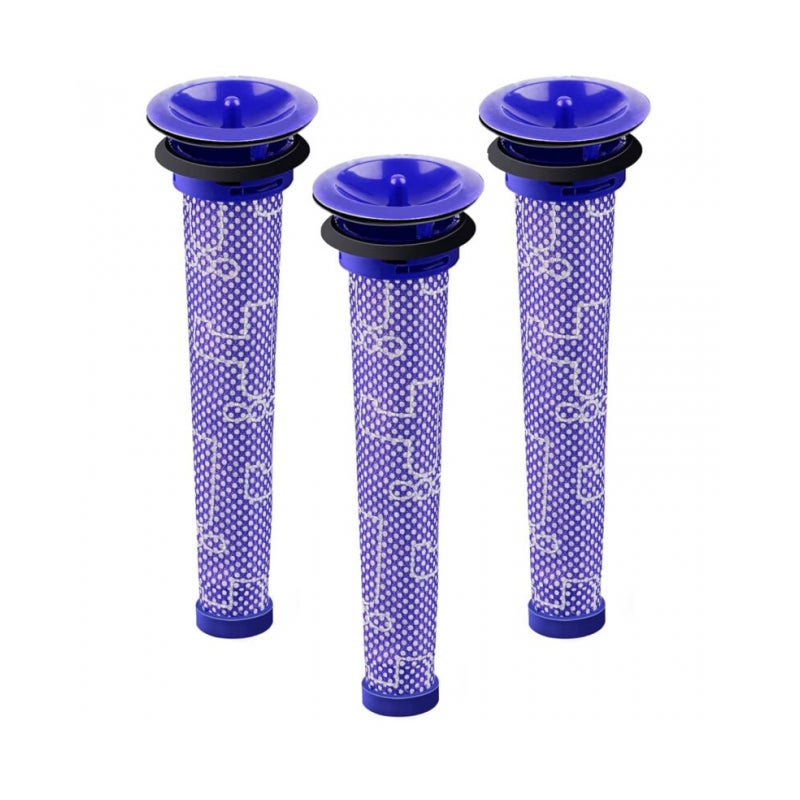 Zestaw 3 filtrów i filtra wstępnego silnika kompatybilne z odkurzaczami Dyson V6, V7 i V8, część zamienna