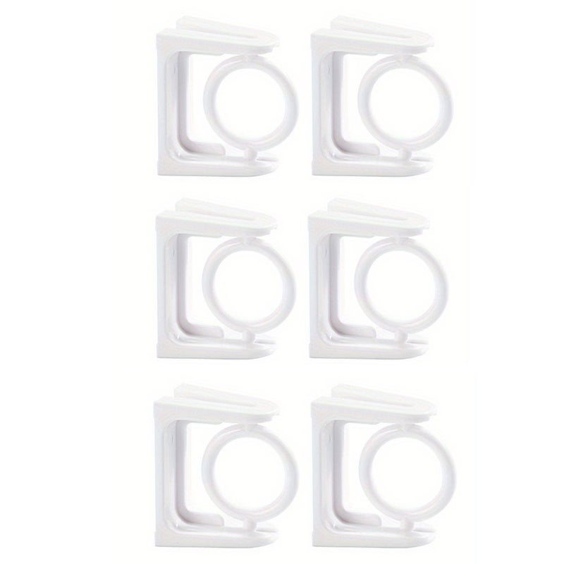 Zestaw 6 bezinwazyjnych uchwytów na ręczniki, uchwyt na ręcznik do drążka prysznicowego (biały)