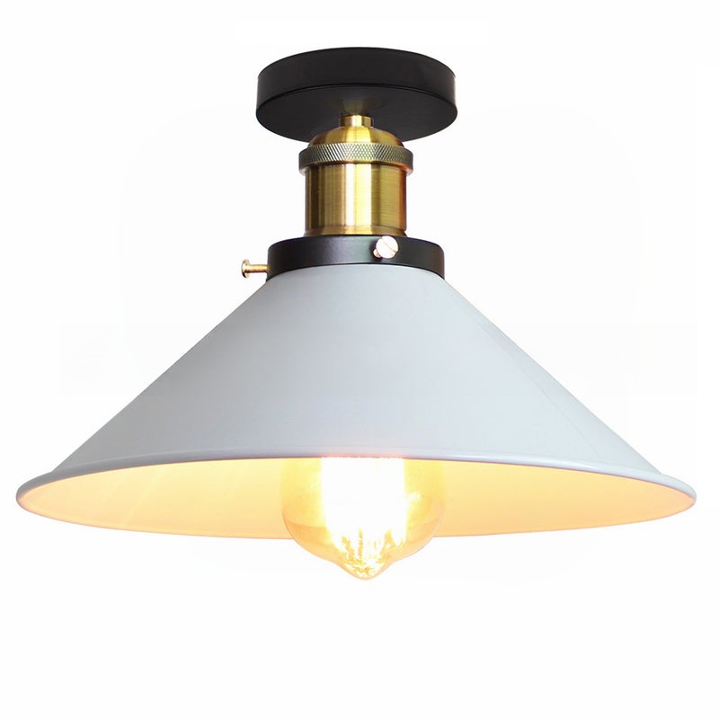 Plafon w stylu industrialnym, retro żyrandole metalowe, lampy wiszące LED, wysokiej jakości plafon, φ30 cm (biały i złoty)